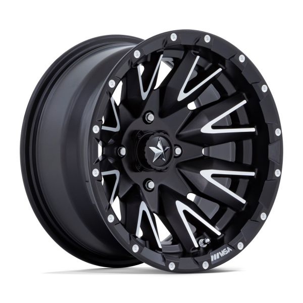 MSA M49 Creed 16x7 ATV/UTV Wheel - Matte Black/Machined (4/110) +10mm
