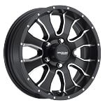 14x6 Aluminum Mamba Matte Black Trailer Wheel 5x4.5 bolt pattern, 1870 lb Max Load, Center Cap Incl. AW860M-46012