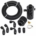 10AN Oil Catch Can Reservoir Breather Tank Baffled + 10FT Fuel Line Fitting Kit