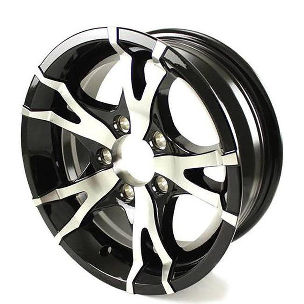 14X5.5 5-Lug on 4.5" Aluminum T07 Trailer Wheel - Black