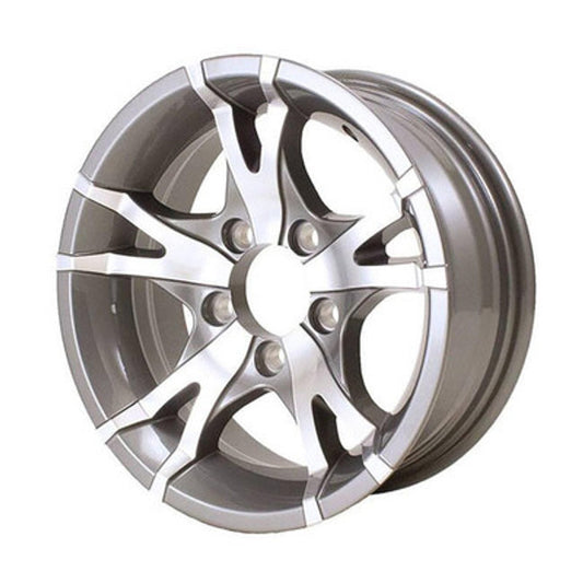 14X5.5 5-Lug on 4.5" Aluminum T07 Trailer Wheel - Gunmetal