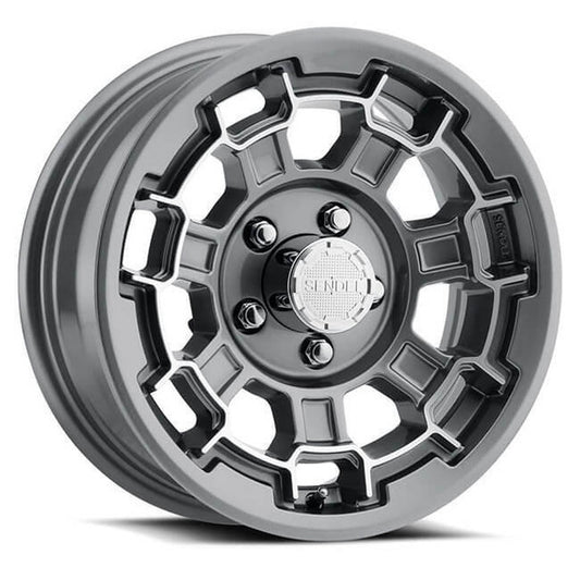 14X5.5 5-Lug on 4.5" Aluminum T18 - Gunmetal