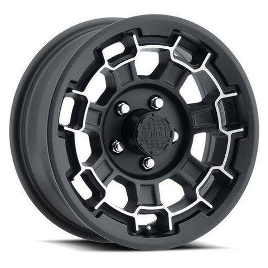 14X5.5 5-Lug on 4.5" Aluminum T18 - Matte Black Machined Lip