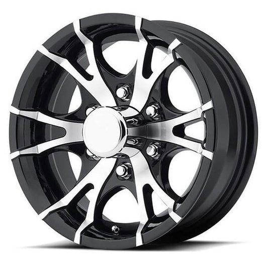 15X6 6-Lug on 5.5" Aluminum T07 Trailer Wheel - Black